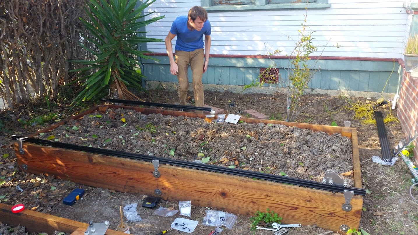 fixed raised bed filled with soil