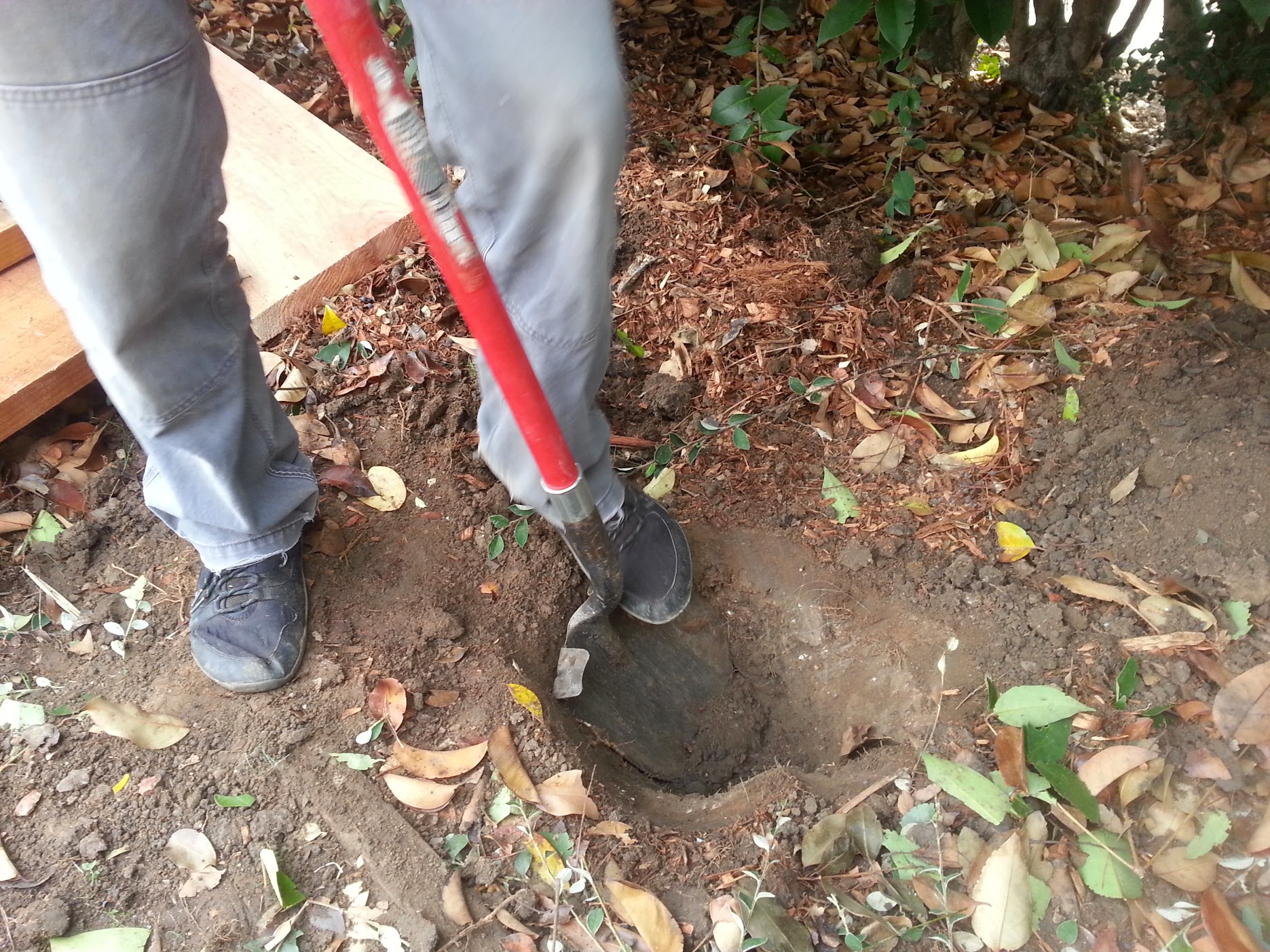shovel in hole