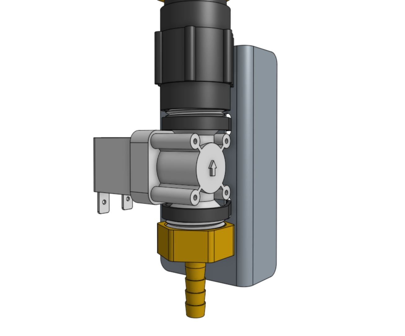 solenoid valve attached to mount