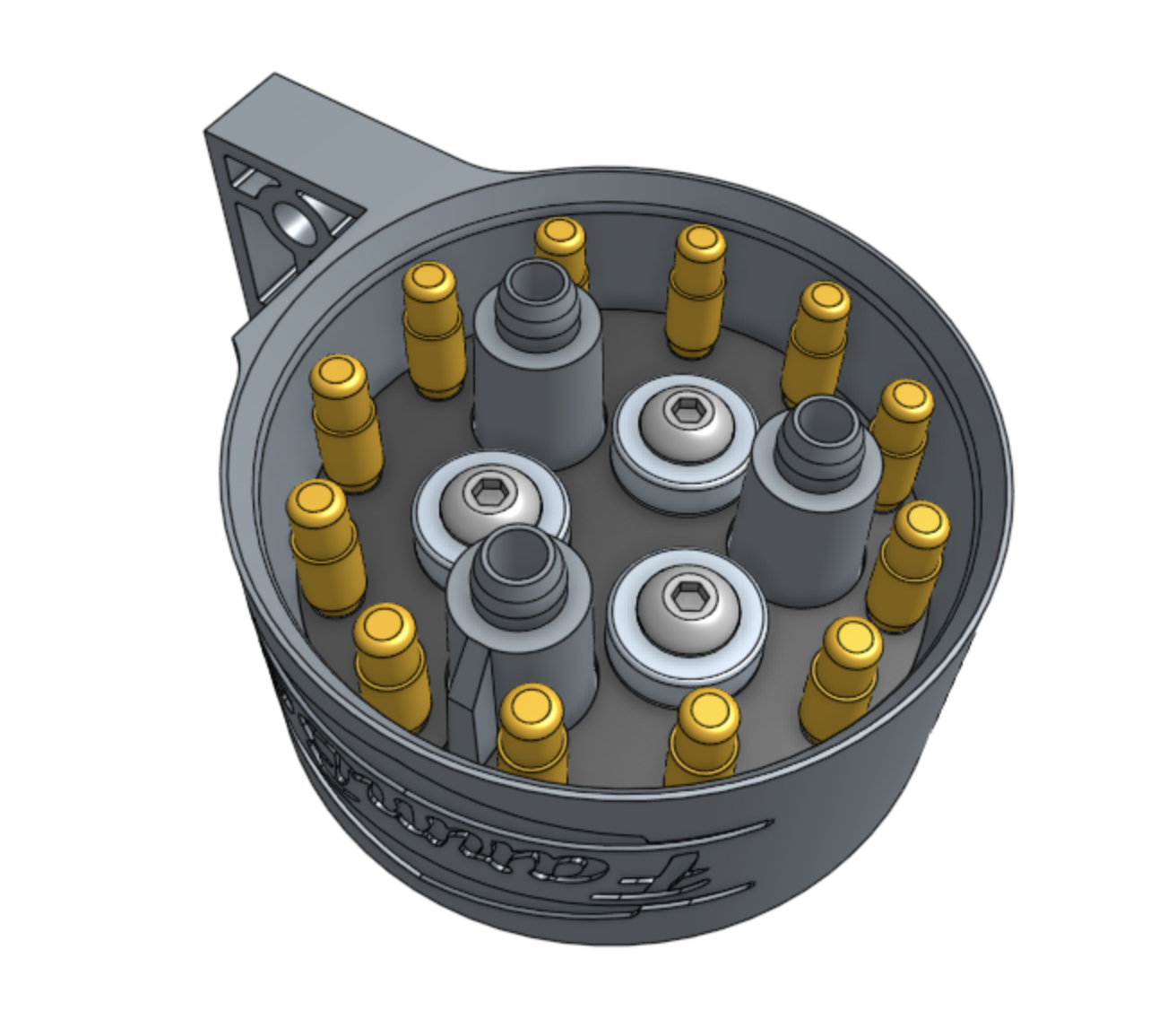 utm with pcb attached with magnets and screws