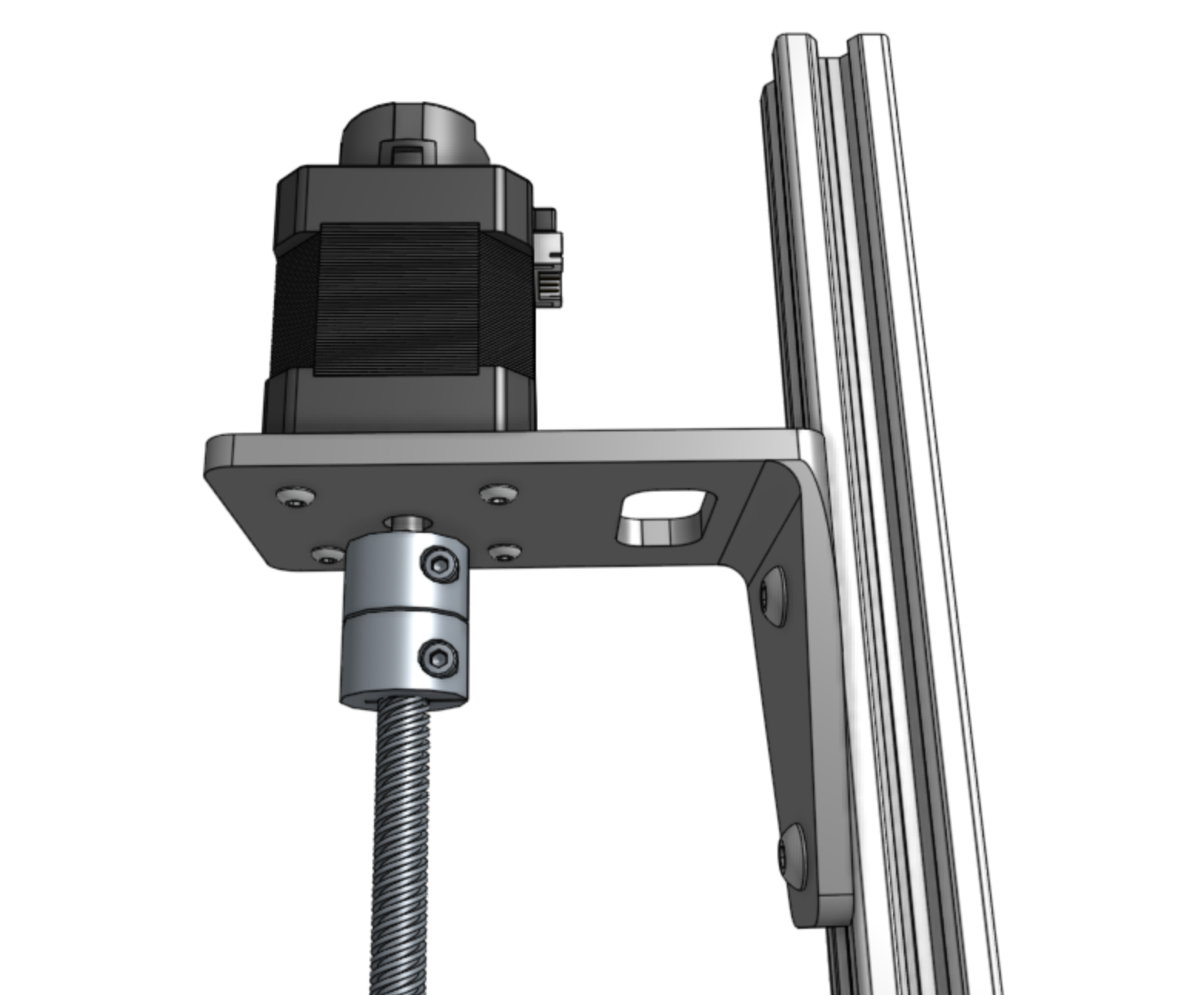 z-axis motor and leadscrew connection