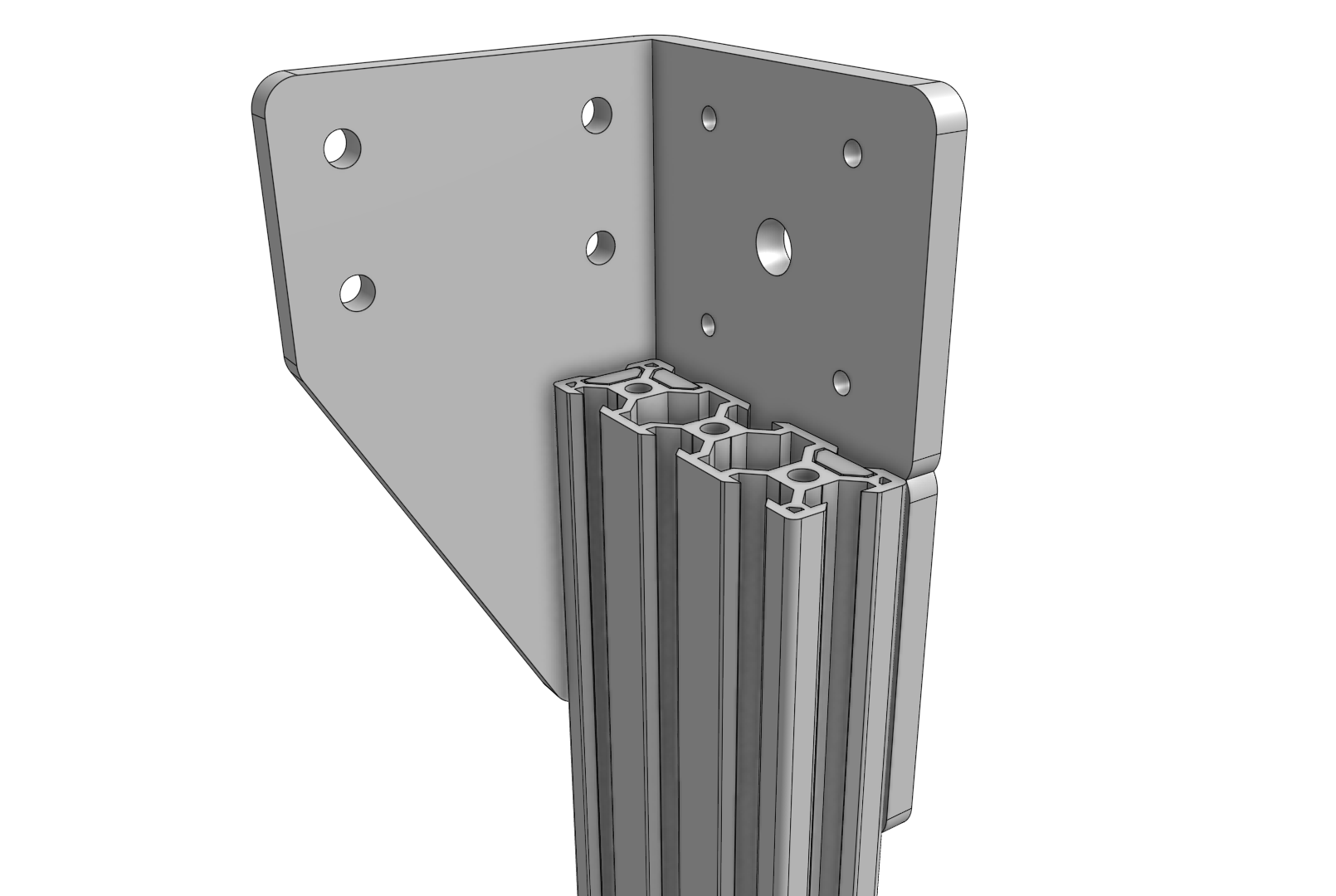Align the top of the extrusion with the bracket notch