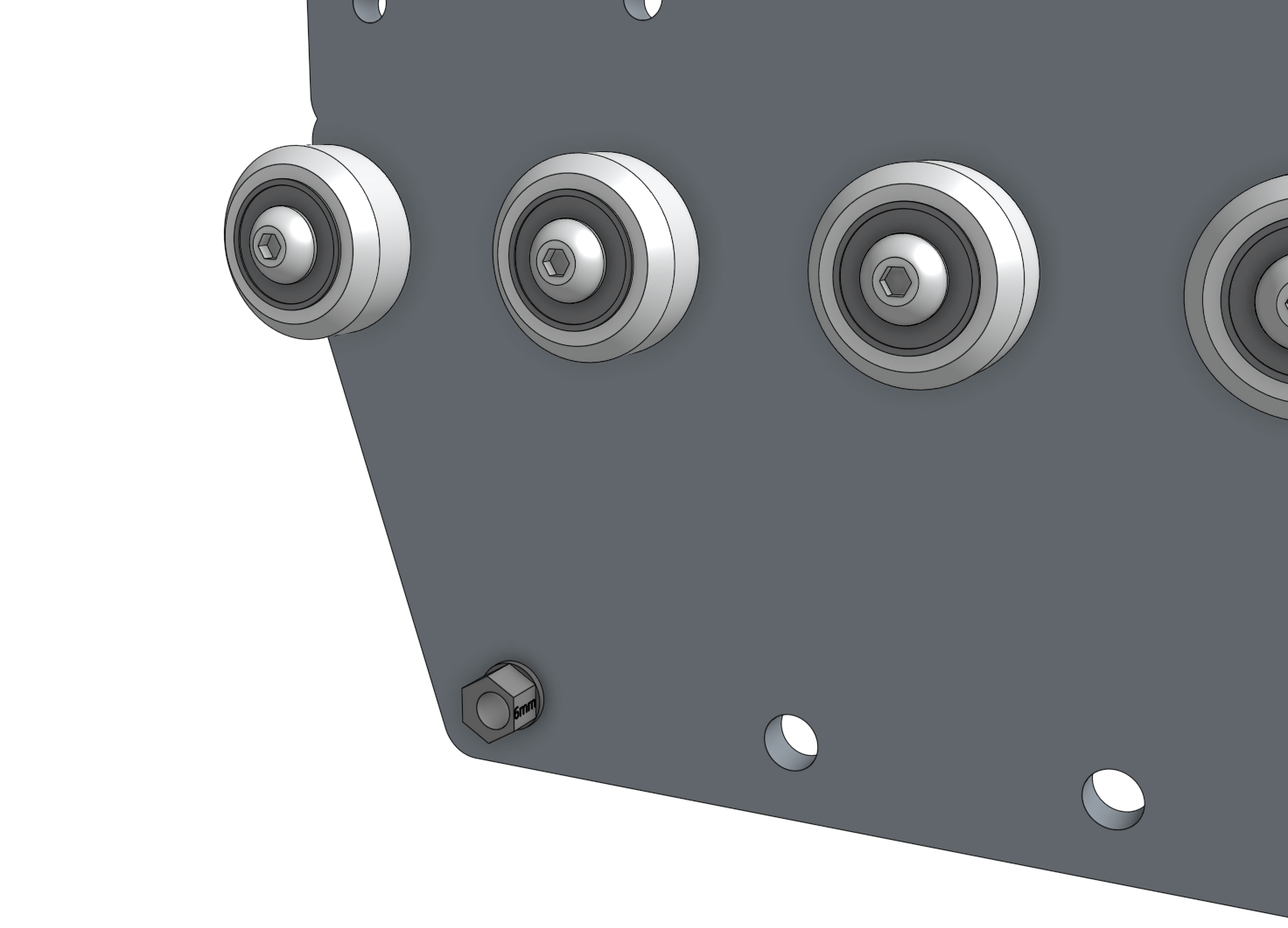 gantry wheel plate with one eccentric spacer