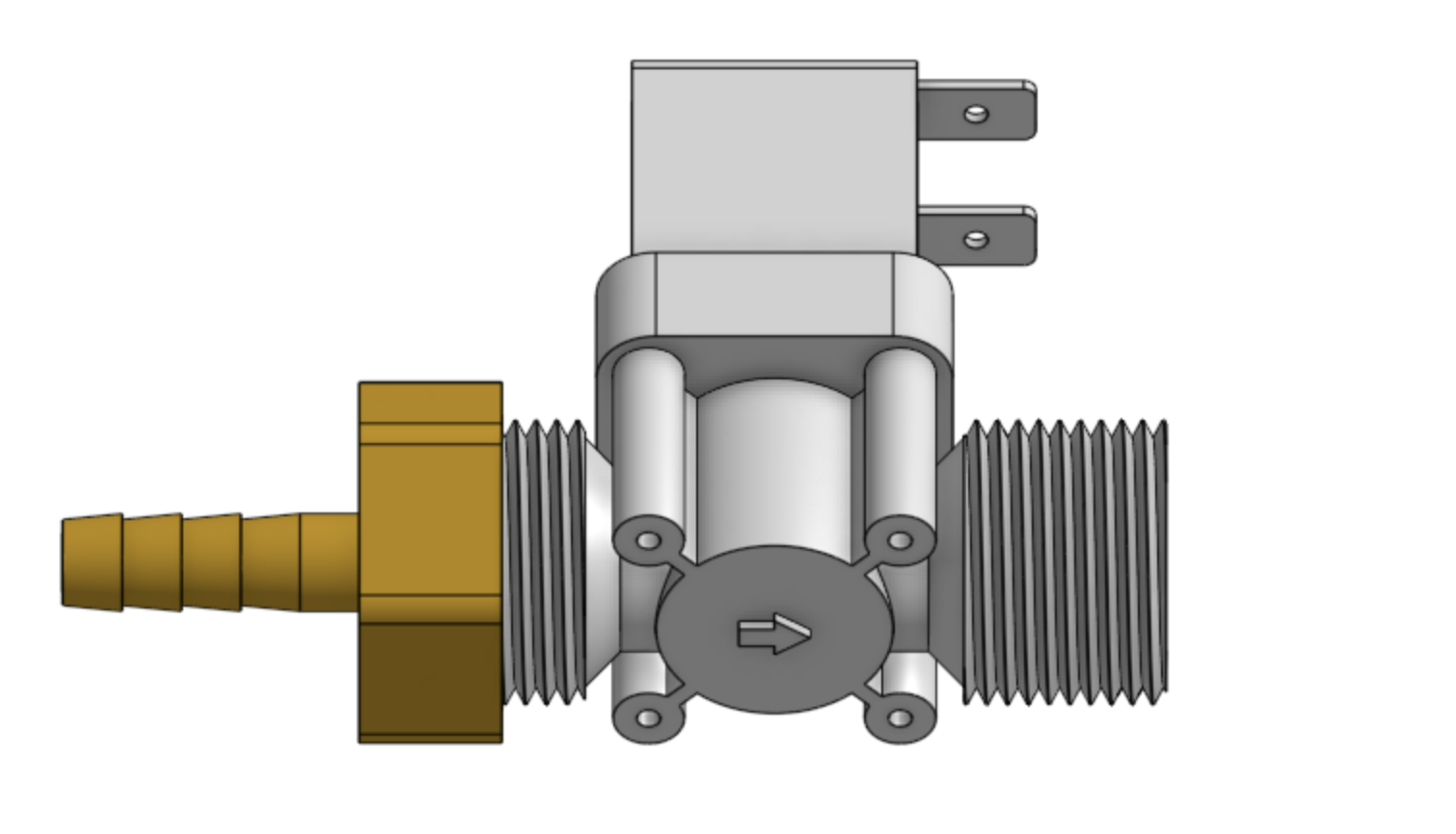 solenoid valve with barb adapter