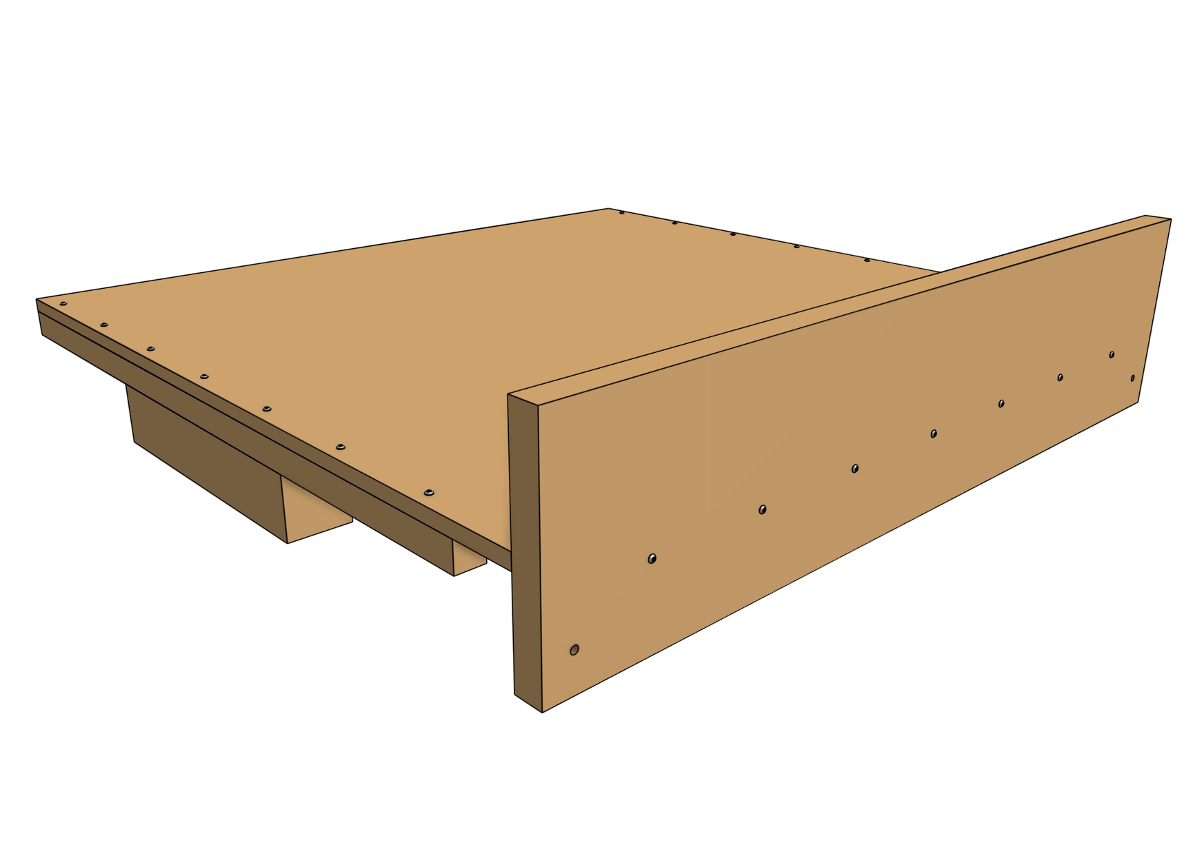 short wall and floor panel