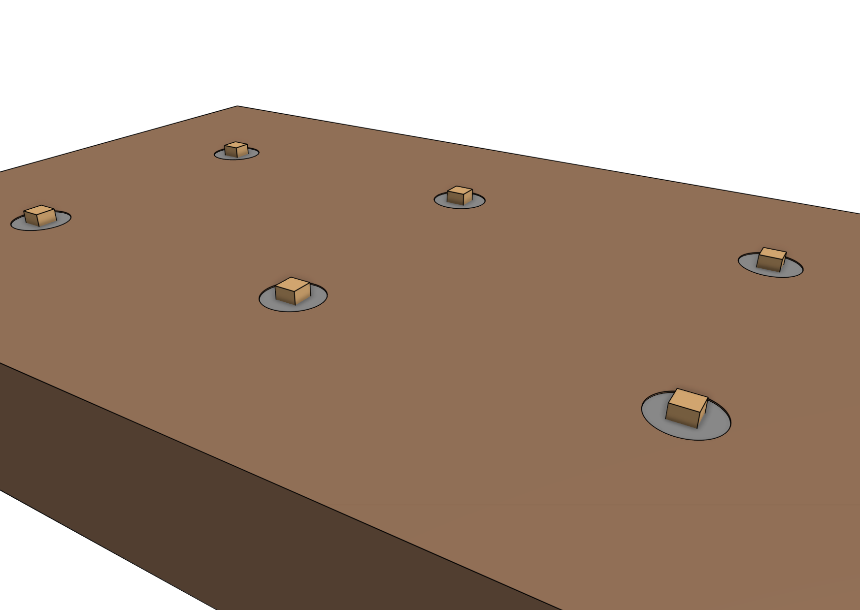 wood posts in concrete for FarmBot Genesis