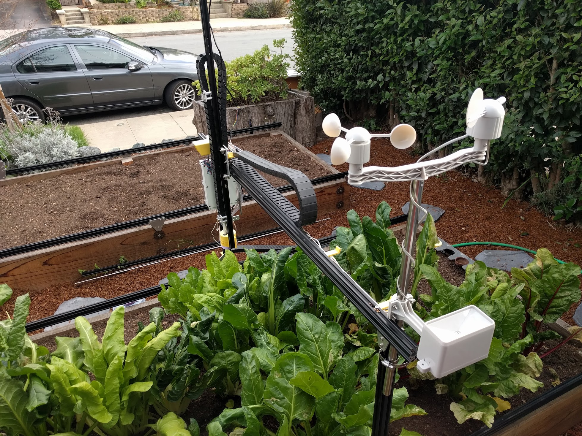 This FarmBot has been augmented with a weather station