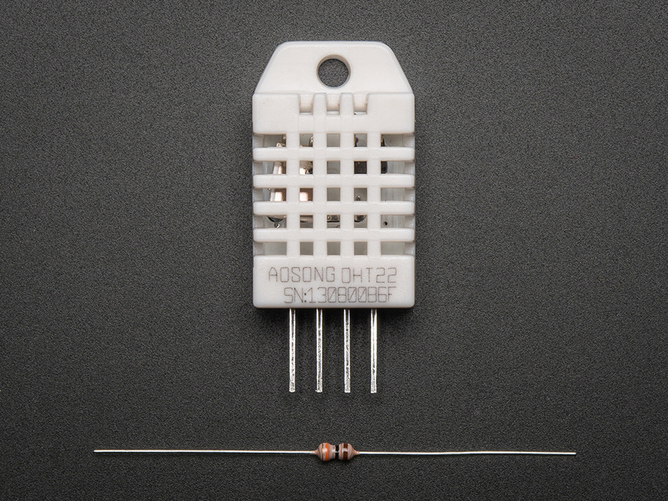 dht22 temperature and humidity sensor and resistor