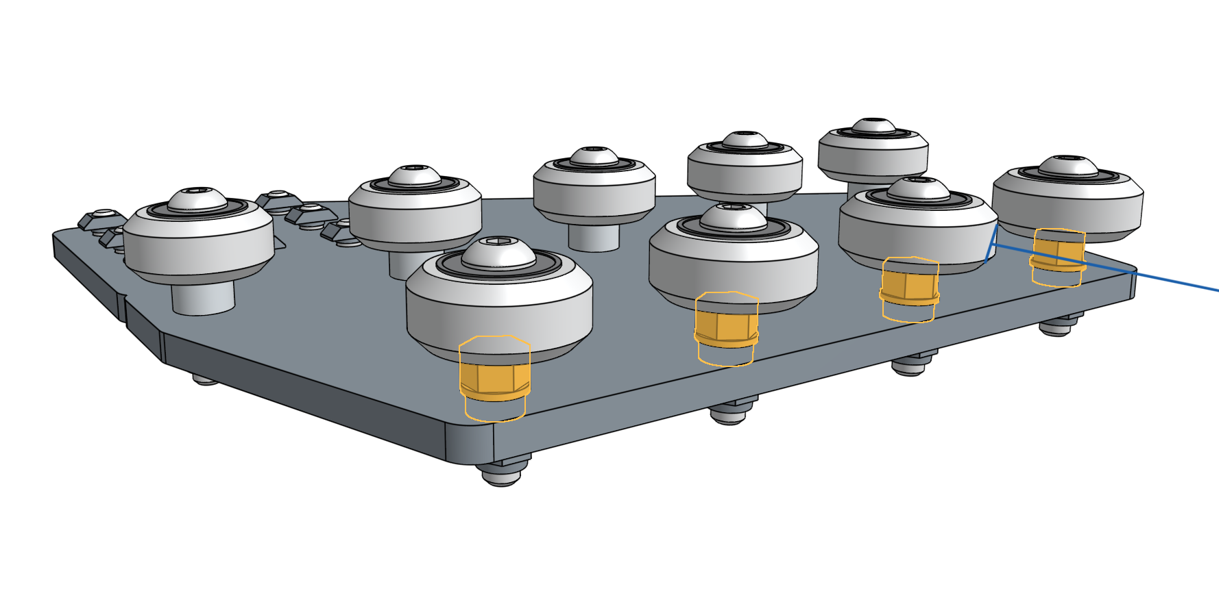 gantry wheel plate eccentric spacers