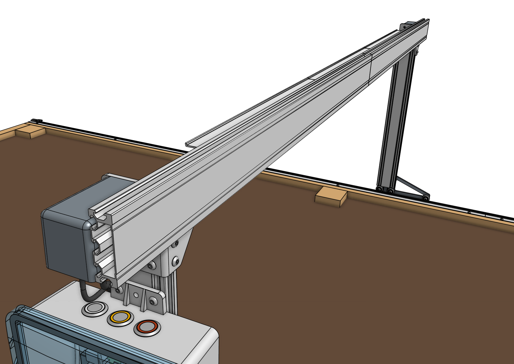 Attach the gantry main beam Attach the gantry main beam