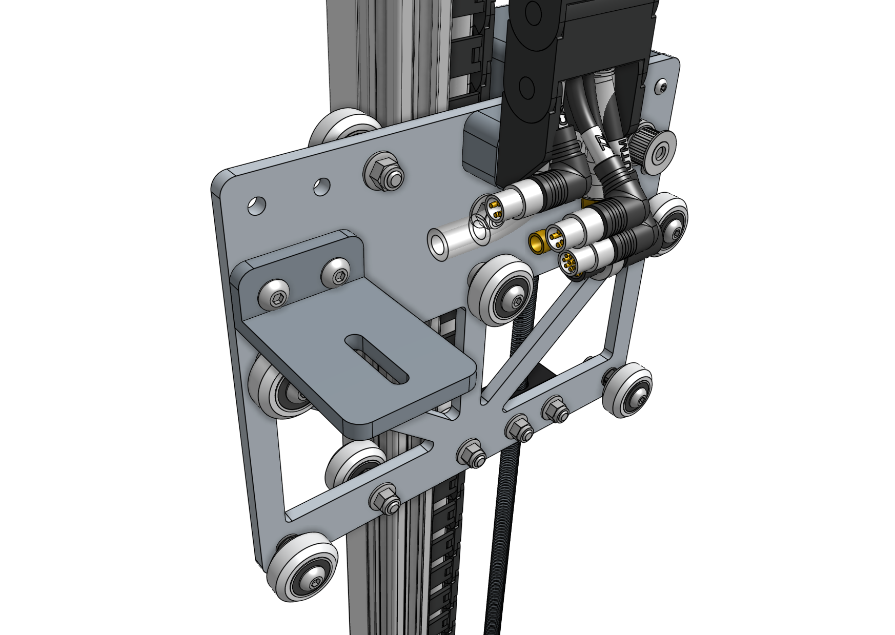 Attach the cable carrier mount Attach the cable carrier mount