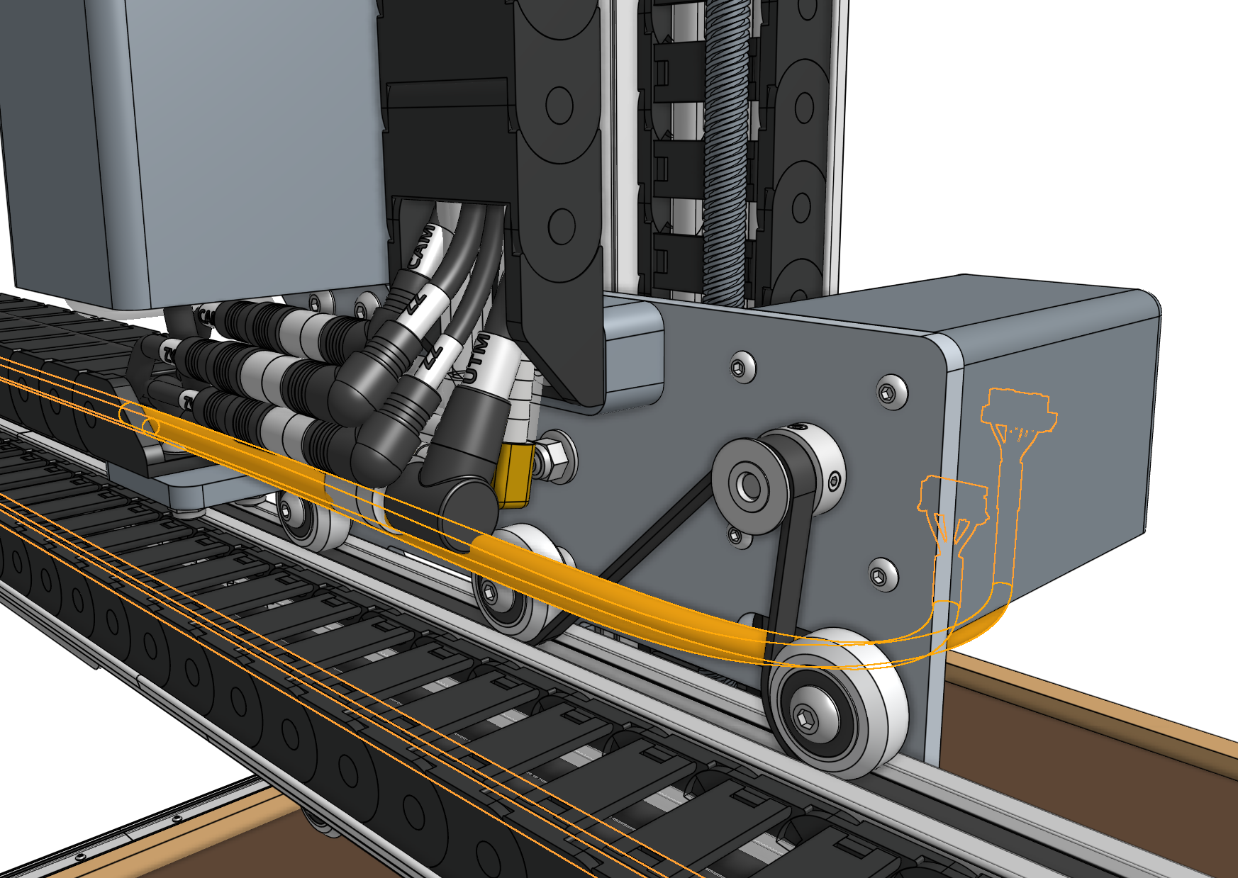 Connect the y-axis motor and encoder cables Connect the y-axis motor and encoder cables