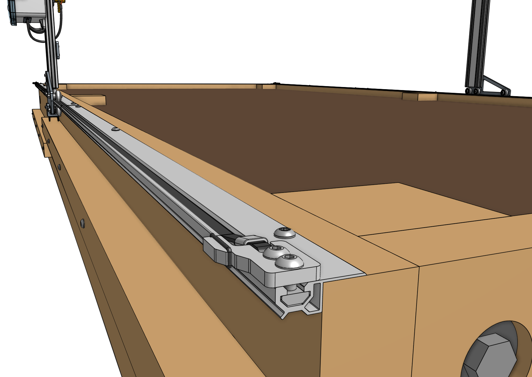 x-axis belt secured x-axis belt secured