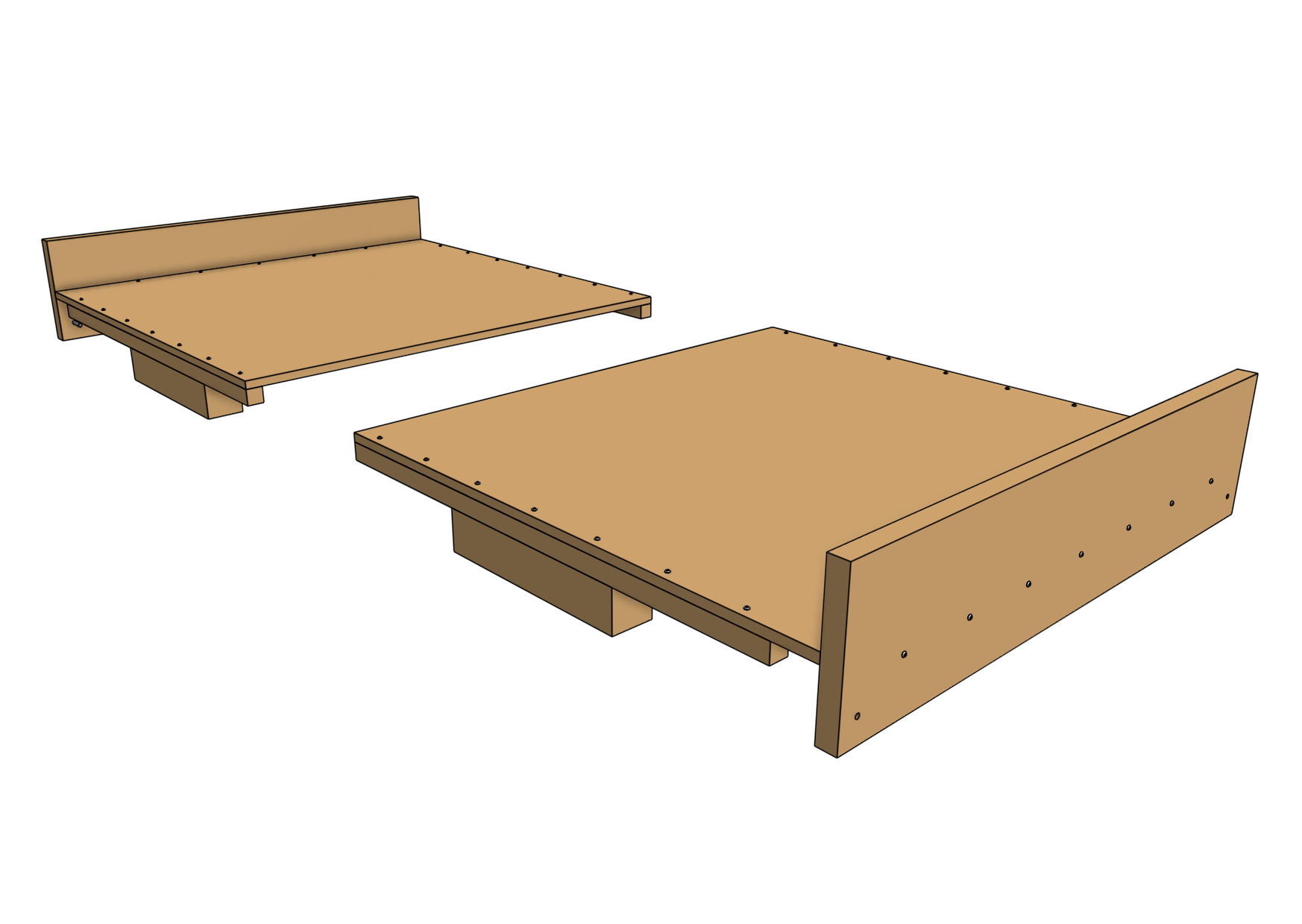 both floor panels and short walls both floor panels and short walls