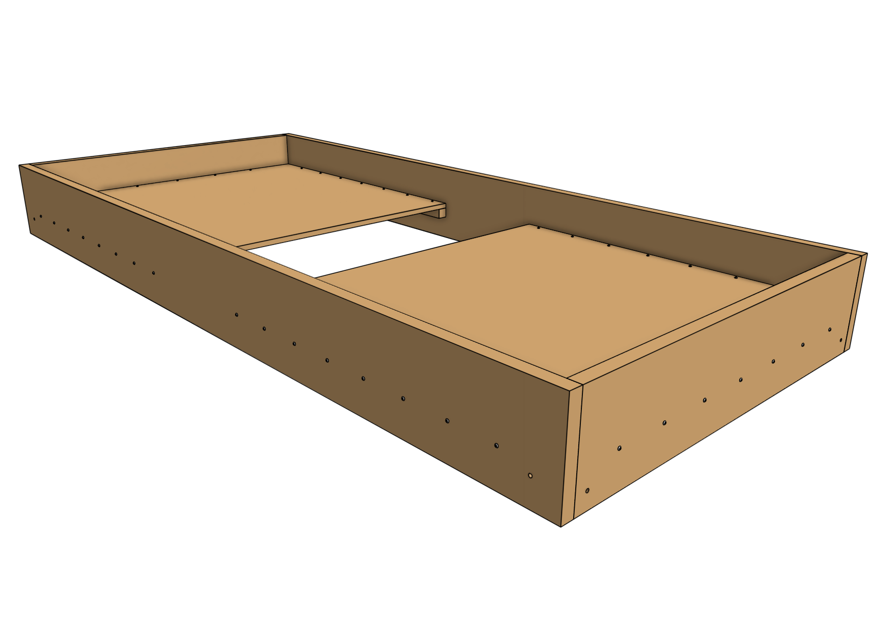 both long walls attached both long walls attached