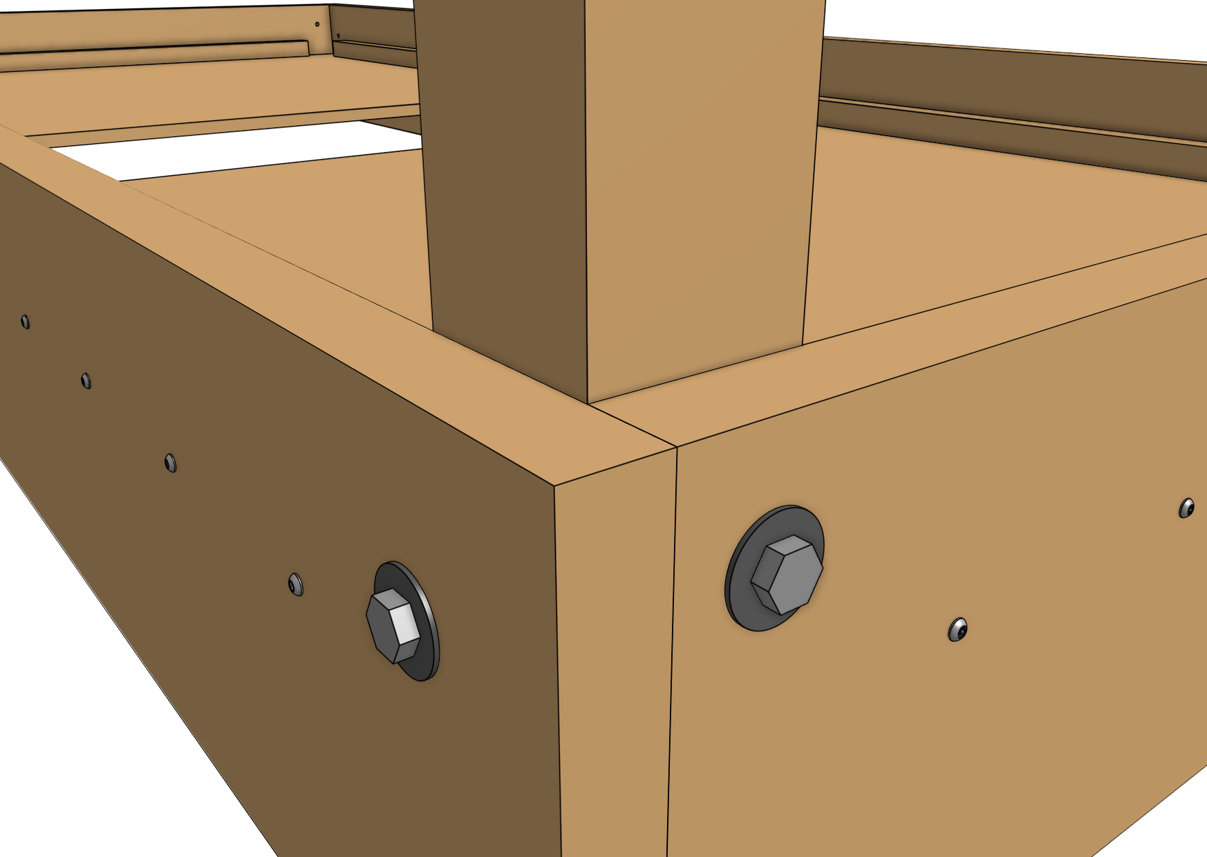 leg attached with bolts leg attached with bolts